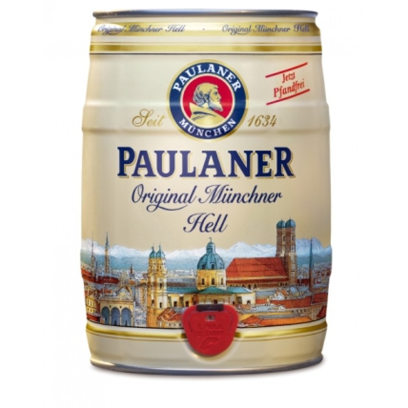 Barril de cerveza Paulaner Hefe Hell 5 litros Barril de cerveza Paulaner Hefe Hell 5 litros