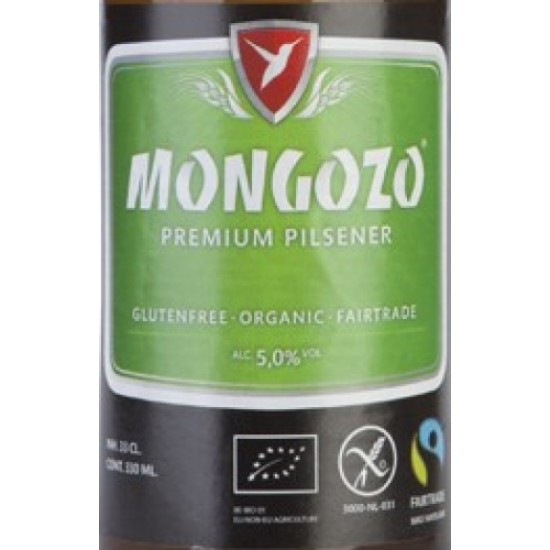 Mongozo Premium Pilsner - Cerveza Belga Pilsner Sin Gluten 33cl