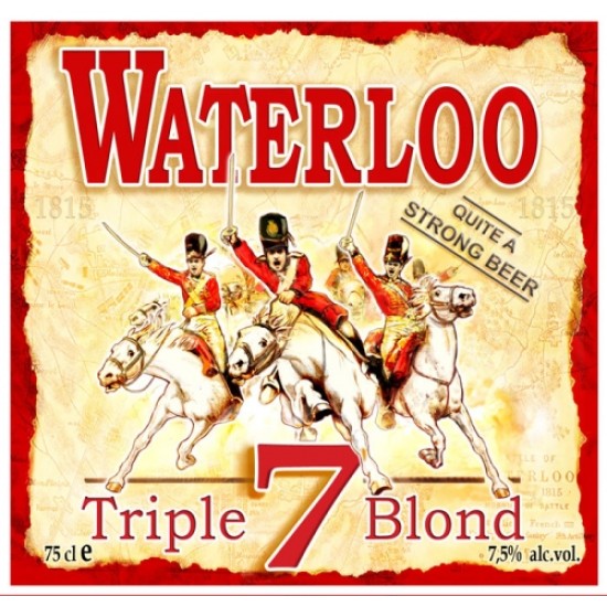 Waterloo Triple 7 Blonde - Cerveza Belga Abadia Triple 33cl